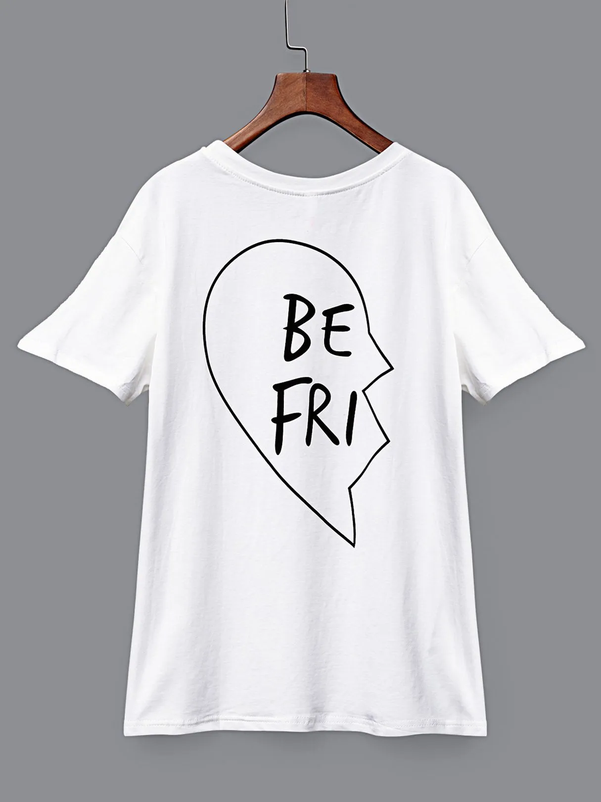 Wholesale Crew Neck Letter Short Sleeve White T-Shirts