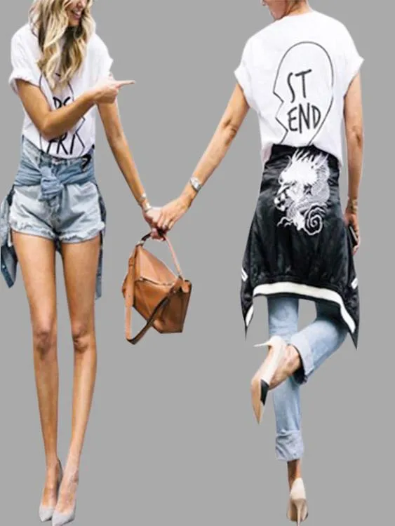 Wholesale Crew Neck Letter Short Sleeve White T-Shirts