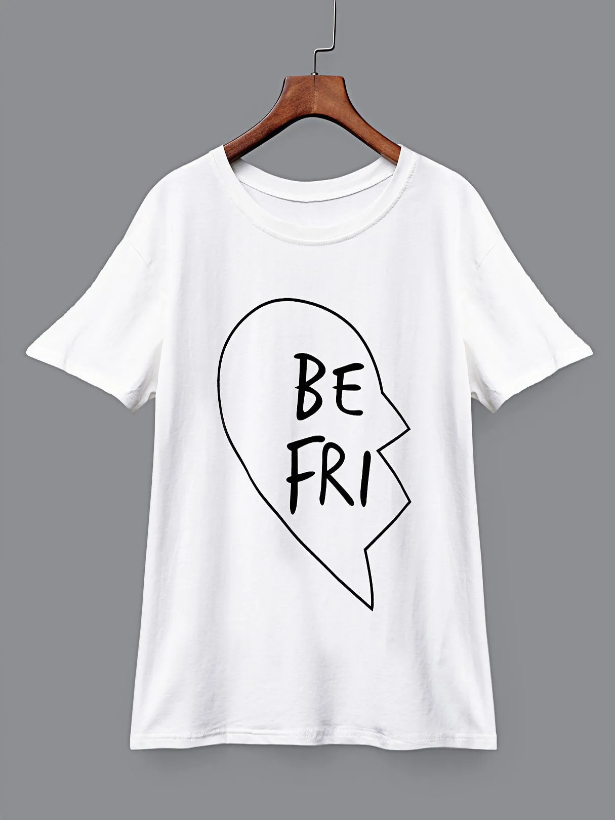 Wholesale Crew Neck Letter Short Sleeve White T-Shirts